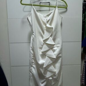 Nordstrom White Backless Dress with Ruffle Detail